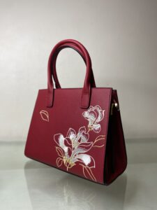 Flower embroidered handbag